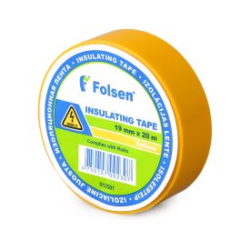 Isoleerteip 19mmx20m, 120µm, kollane, PVC