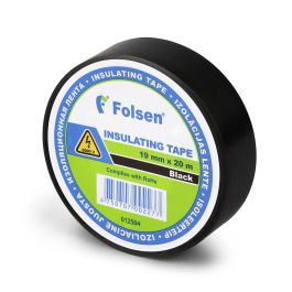 Isoleerteip 19mmx20m, 120µm, must, PVC