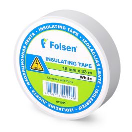 Isoleerteip 19mmx33m, 120µm, valge, PVC