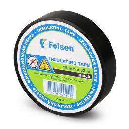 Isoleerteip, tulekindel, 19mmx33m, 120µm, must, PVC