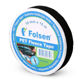 Isoleerteip riidest 19mm x15m must, PET fleece+akrüül