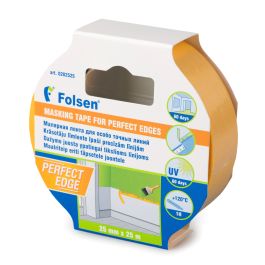 Maalriteip Perfect Edge 25mmx25m, kollane, riisipaber
