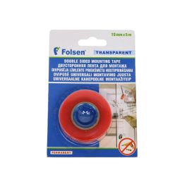 Kahepoolne montaažiteip 19mm x 5m läbip PET+akrüül