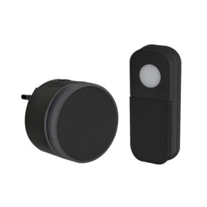 Solight juhtmevaba mini uksekell, pistikupesaga, 180m, must, õppekood