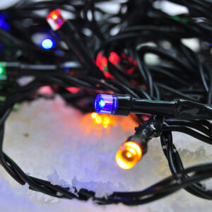 Solight LED-jõulukett õue, 100 LED-i, 10m, 3m kaabel, 8 funktsiooni, taimer, IP44, mitmevärviline