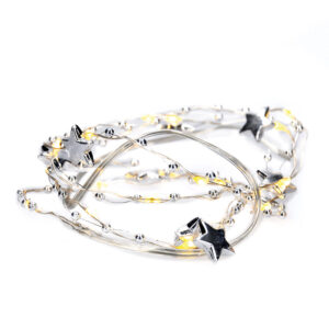 Solight LED-kett kaunistustega, 20 LED-i kett, 1m, 2x AA, IP20