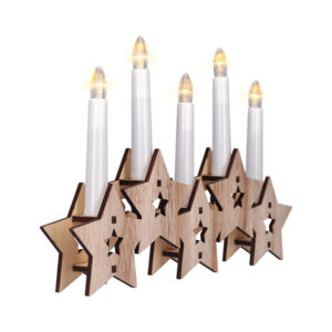 Solight LED puidust küünlajalg, 5x LED, naturaalne puit, 2x AA