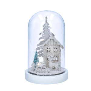 Solight LED jõulukaunistus, lumine maastik majaga, 18 cm, 10x LED, 2x AAA