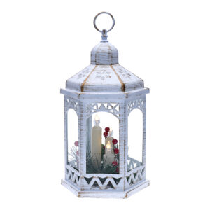 Solight LED jõululatern valge, 33 cm, 3x LED küünal, 3x AAA patareid