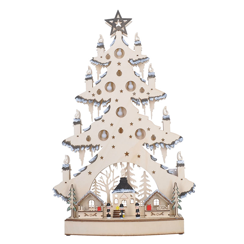 Solight LED-puidust jõulupuu kaunistustega, 23x LED, naturaalne värv, 64cm, 2x AA - Image 5