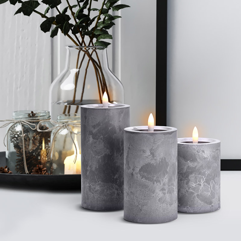 Solight LED-küünalde komplekt taimeriga, 3x küünal, 10/13/15cm, hall, 2xAA - Image 2