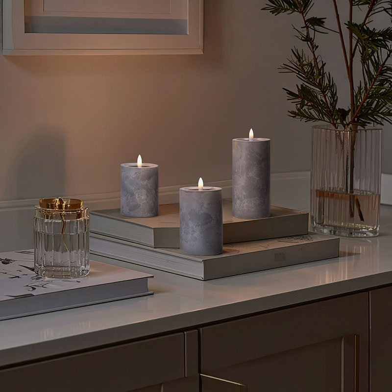 Solight LED-küünalde komplekt taimeriga, 3x küünal, 10/13/15cm, hall, 2xAA - Image 4