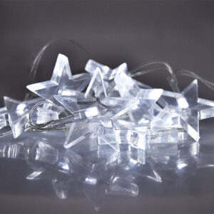 Solight LED jõulukett, tähed, 1,5m, 10x LED, 2x AA, valge valgus