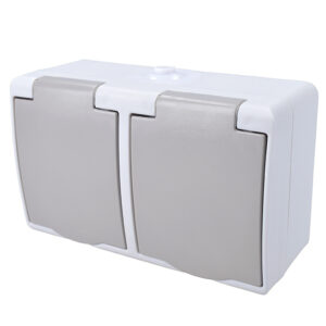 Solight topeltpistikupesa niiskuskaitseks IP54, hall