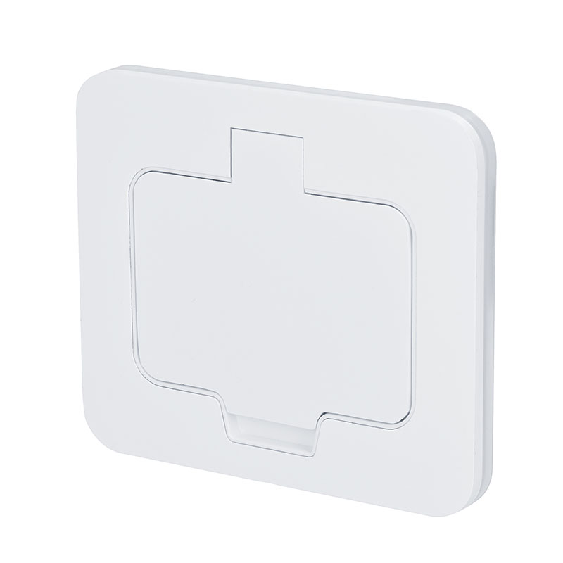 Solight süvistatav põrandapistikupesa, IP55, mattvalge, ristkülikukujuline kork