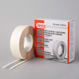 Nurgateip Spino 52mmx30m, valge paber/metall