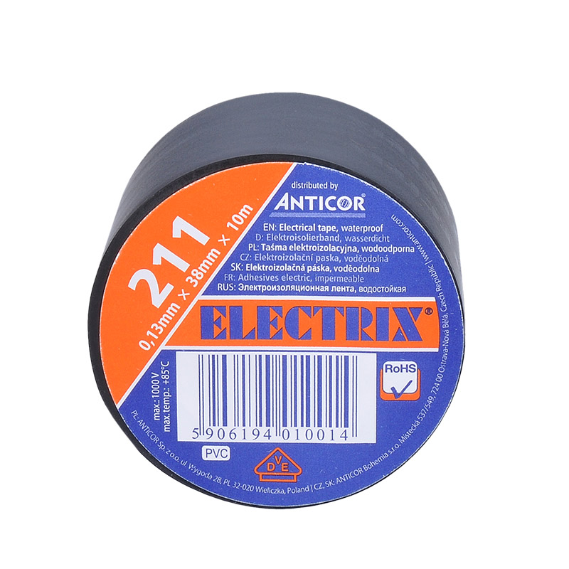 Solight isoleerteip, 38mm x 0.13mm x 10m, must