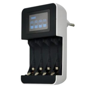 Solight laadija LCD-ekraaniga, AC 230V, 450mA, 4 kanalit, AA/AAA, mikroprotsessoriga juhitav
