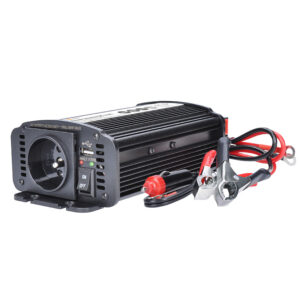 Solight inverter 12V, USB 500mA, metall, must, maks. koormus: 300W