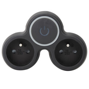 Solight pikendusjuhe, 2x 10A, must, sisse/välja lülitiga