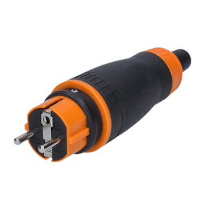 Solight niiskuskindel pistik, sirge, IP44, must-oranž