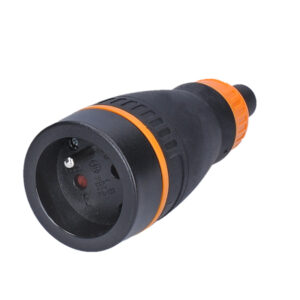 Solight märgpistikupesa, sirge, IP40, must-oranž