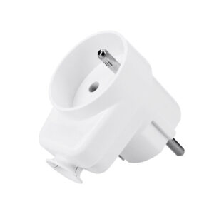 Solight nurga all olev pistik, läbiva pistikupesaga, IP20, valge