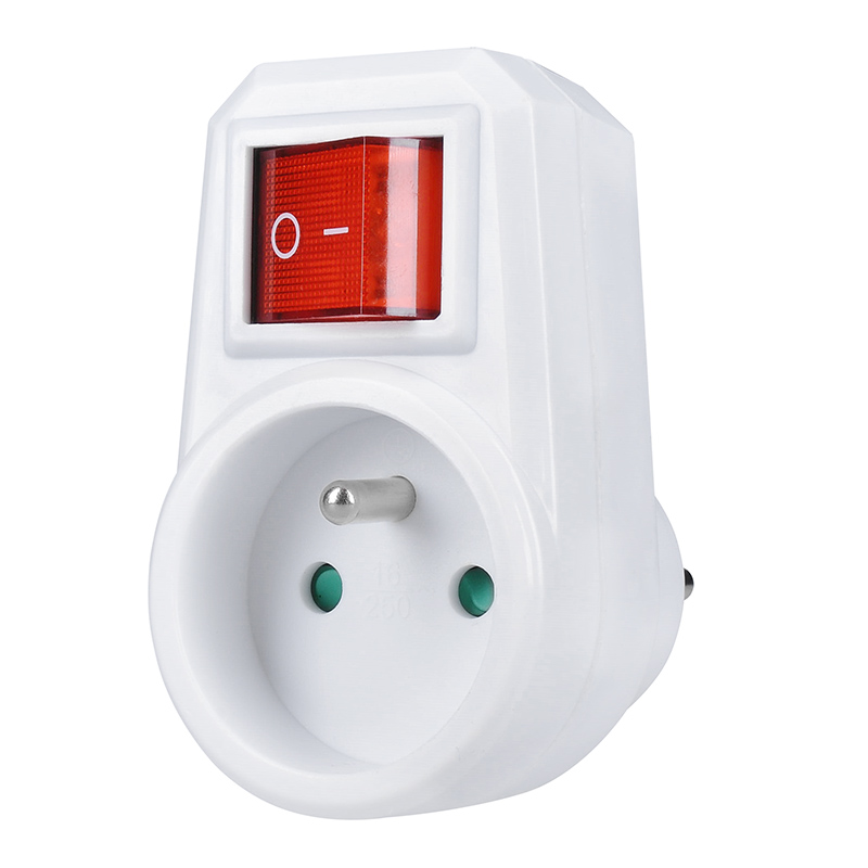 Sollight pistikupesa, 16A, valge, sisse/välja lülitiga