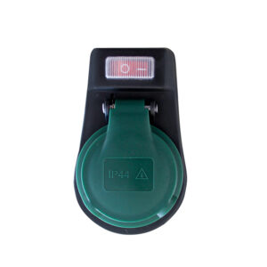 Solight läbiv pistikupesa IP44, 16A, must, sisse/välja lülitiga