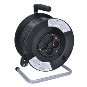 Solight pikendusjuhe trumlil, 4 pistikupesa, 50m, must kaabel, 3x 1,5mm2