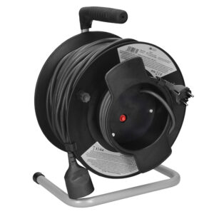 Solight pikendusjuhe trumlil, 1 pesa, 50m, must kaabel, 3x 1,5mm2