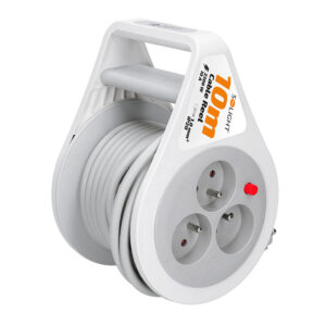 Solight pikendusjuhe trumlil 10m, 3 pistikupesa, hall kaabel, 3x 1.0mm2
