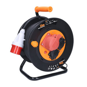 Solight pikendusjuhe - trummel, 400V + 230V pistikupesad, 25m kummi-neopreen kaabel 5x1,5mm2, IP44