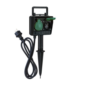 Solight aiapost IP44, 2 pistikupesa, kummikaabel 1,5m