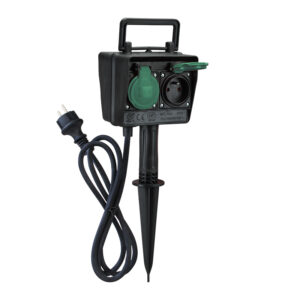 Solight aiapost IP44, 2 pistikupesa + taimer, kummikaabel 1,5m