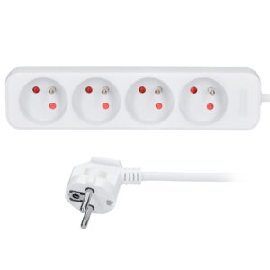 Solight pikendusjuhe, 4 pistikupesaga, valge, 3m