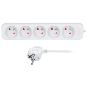 Solight pikendusjuhe, 5 pistikupesaga, valge, 1,5m