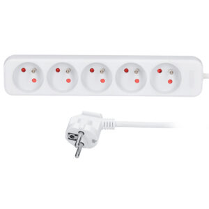 Solight pikendusjuhe, 5 pistikupesaga, valge, 2m