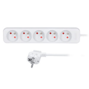 Solight pikendusjuhe, 5 pistikupesaga, valge, 3m