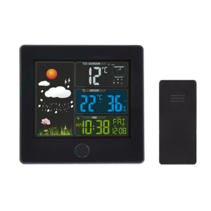 Solighti ilmajaam, värviline LCD, temperatuur, niiskus, RCC, must