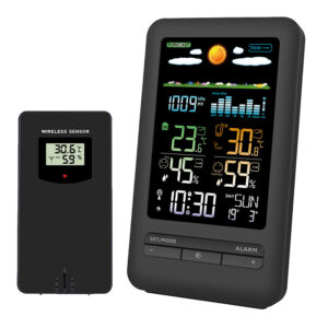 Solight ilmajaam, värviline LCD, sise- ja välistemperatuur ja -niiskus, rõhk, RCC, must