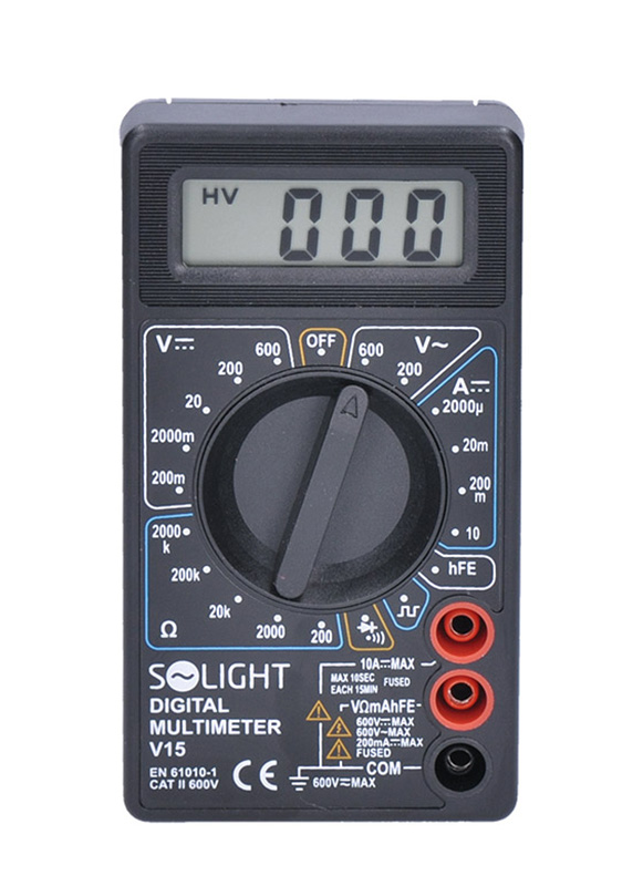 Solight multimeeter, max. AC 600V, max. DC 600V / 10A, dioodi test, summeri