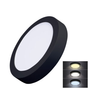 Solight LED minipaneel CCT, pinnapealne, 18W, 1530lm, 3000K, 4000K, 6000K, ümmargune, must