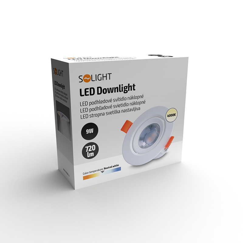 Solight LED laevalgusti, 9W, 720lm, 4000K, ümmargune, valge - Image 4