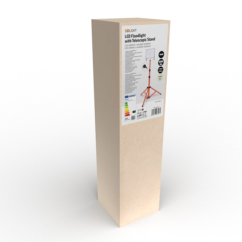 Solight LED-punktvalgusti kõrge jalaga, 100W, 9000lm, 4000K, pistikuga kaabel, IP65 - Image 4