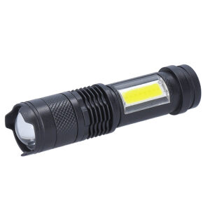 Solight LED laetav taskulamp suumiga, 100lm + 70lm, Li-ioon, USB, must