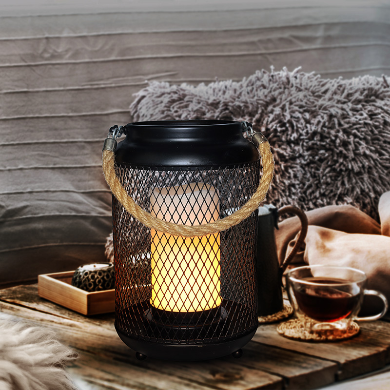 Solight metalllatern LED-küünlaga, soe valge, 3xAA, must, 20cm - Image 2