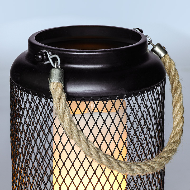 Solight metalllatern LED-küünlaga, soe valge, 3xAA, must, 20cm - Image 4