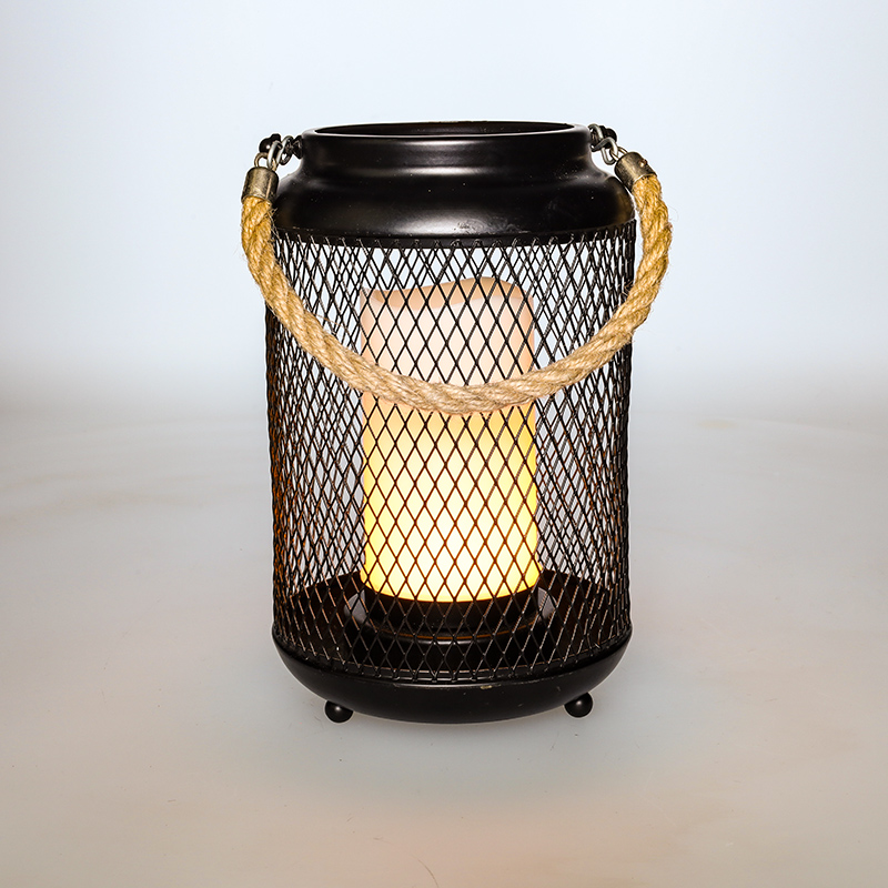 Solight metalllatern LED-küünlaga, soe valge, 3xAA, must, 20cm - Image 5