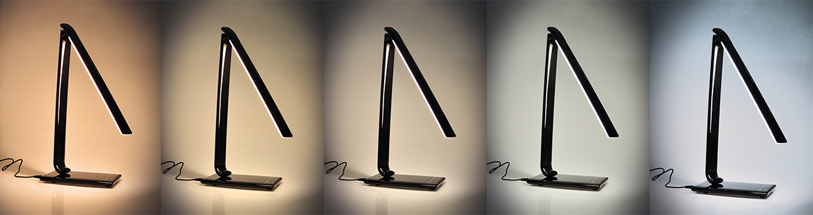 Solight LED laualamp hämardatav, 12W, valgustemperatuuri valik, USB, must läikega - Image 6